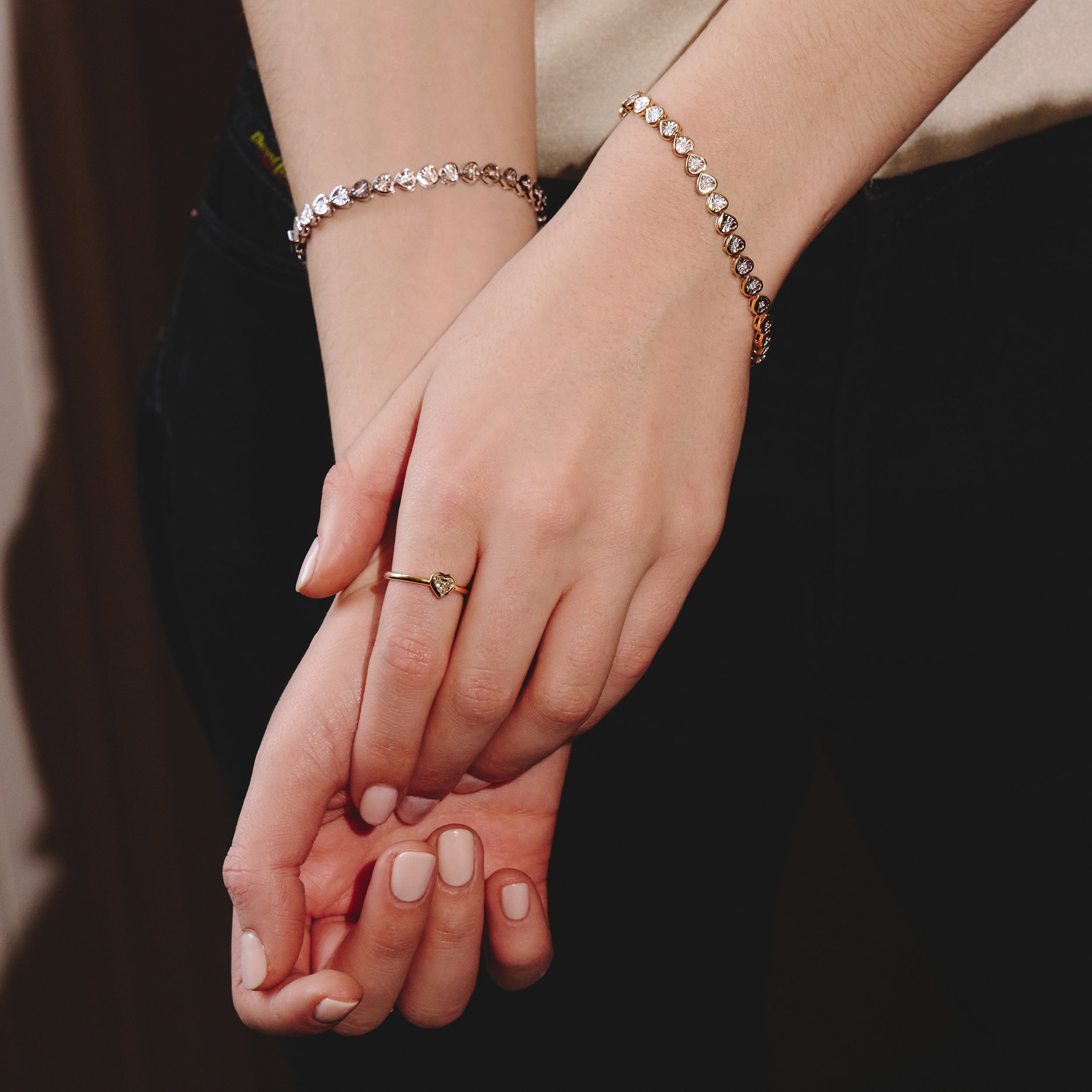 Heart Tennis Bracelet Lab Diamond 0.15ct in 18K Gold Vermeil